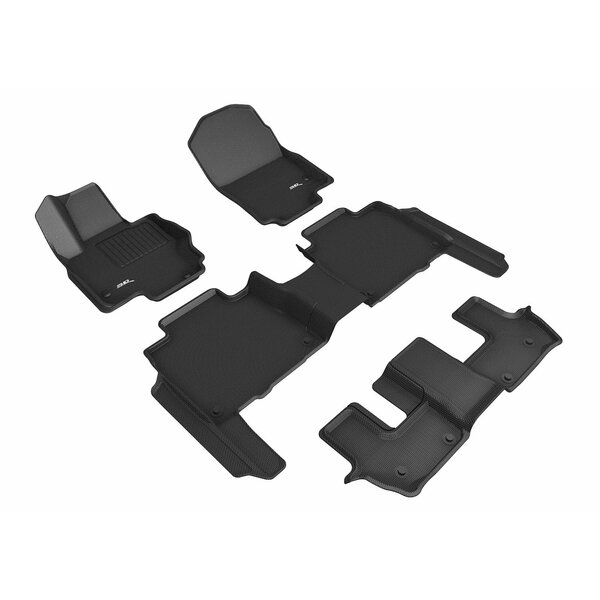3D Mats Usa Custom Fit, Raised Edge, Black, Thermoplastic Rubber Of Carbon Fiber Texture, 1 Piece L1MB13801509